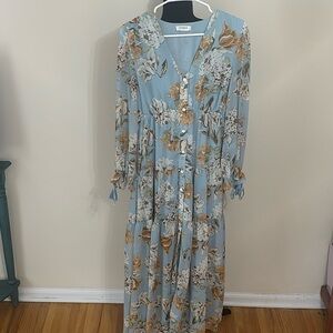 Storia blue floral maxi dress
